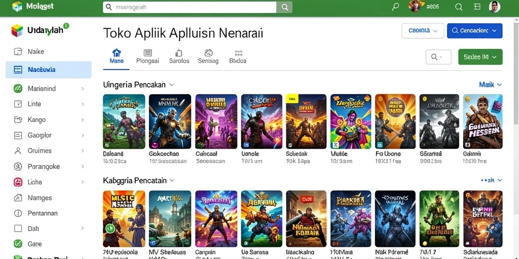 Menu permainan yang bervariasi dan mudah diakses.